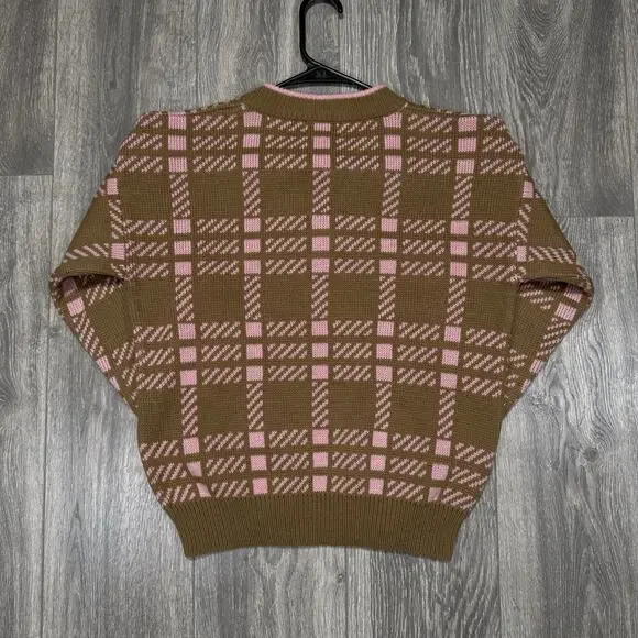 Vintage 80s IZOD Club Golf Sweater Womens S Cotton Preppy Graphic Knit Grandma - Picture 3 of 9